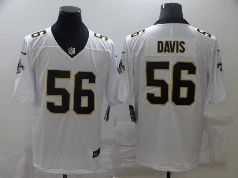 Men's New Orleans Saints Demario Davis #56 White Game Jersey1