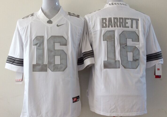 Men's Ohio State Buckeyes JT Barrett White Player Jersey
