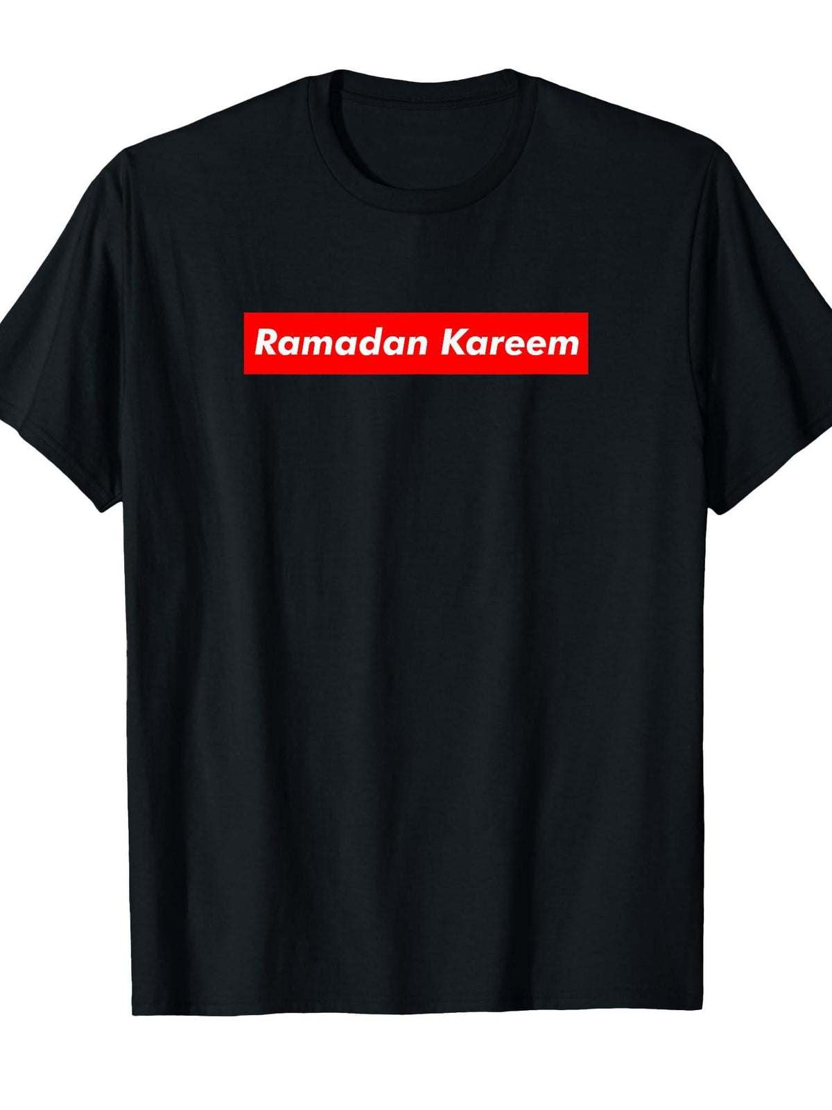 Red Block Ramadan Kareem T-Shirt Ramadan 180gsm Cotton Round Neck Short Sleeve Men Casual T-Shirt