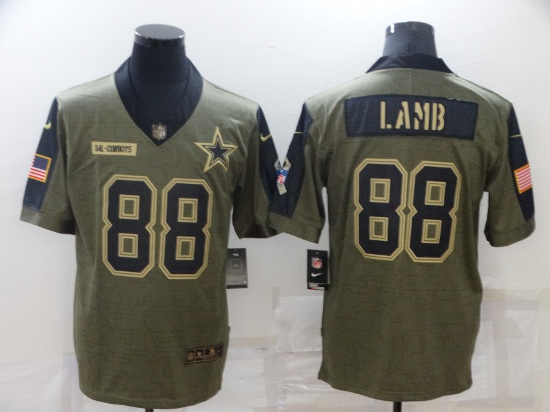 Men's Dallas Cowboys CeeDee Lamb #88 Brown Player Game Jersey1
