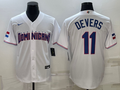 Men's 2023 World Baseball Classic #11 Rafael Devers Dominican Republic White Jersey1
