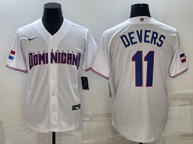 Men's 2023 World Baseball Classic Rafael Devers Dominican Republic White Jersey