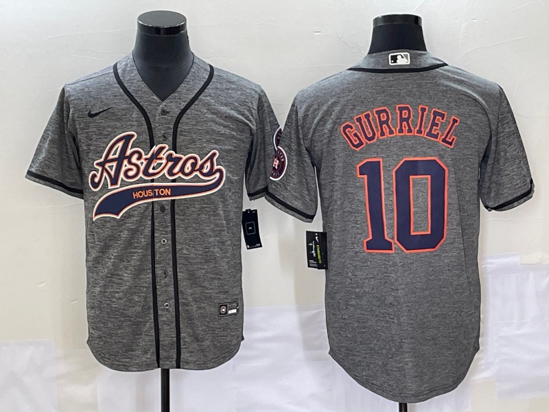 Men's Houston Astros Yuli Gurriel Gray Replica Team Jersey Joint Edition