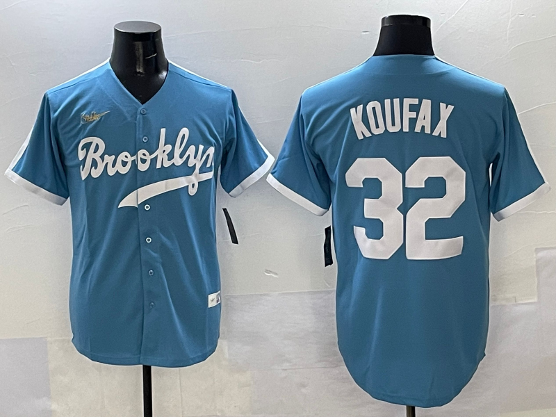 Men's Los Angeles Dodgers Sandy Koufax Light Blue Player Jersey