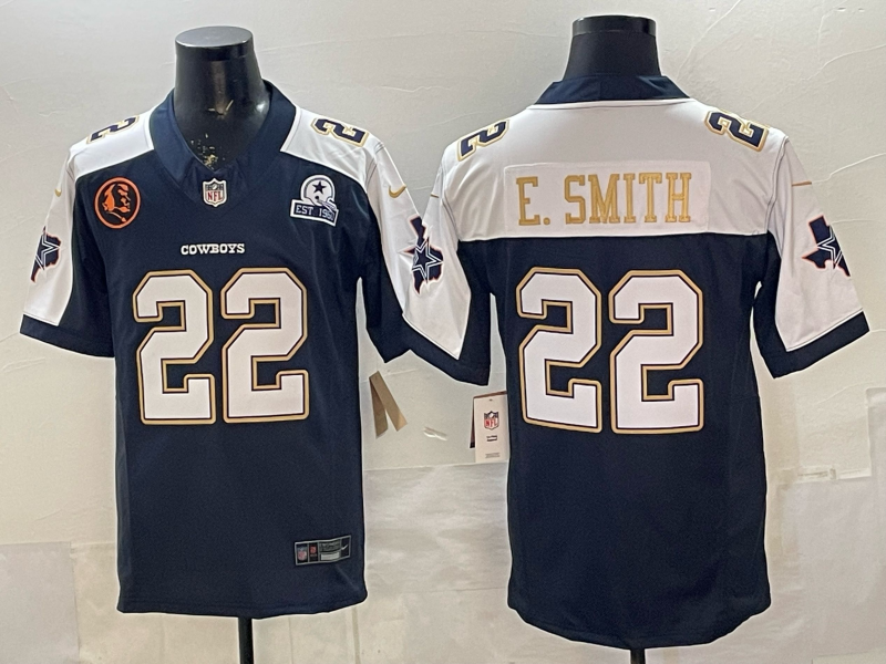 Men's Dallas Cowboys Emmitt Smith Navy Game Team Jersey
