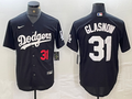 Men's Los Angeles Dodgers Tyler Glasnow Black Replica Game Jersey