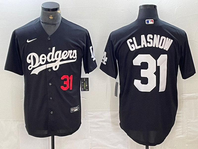 Men's Los Angeles Dodgers Tyler Glasnow Black Replica Game Jersey