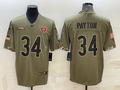 Men's Chicago Bears Walter Payton Olive 2022 Salute To Service Limited Jersey