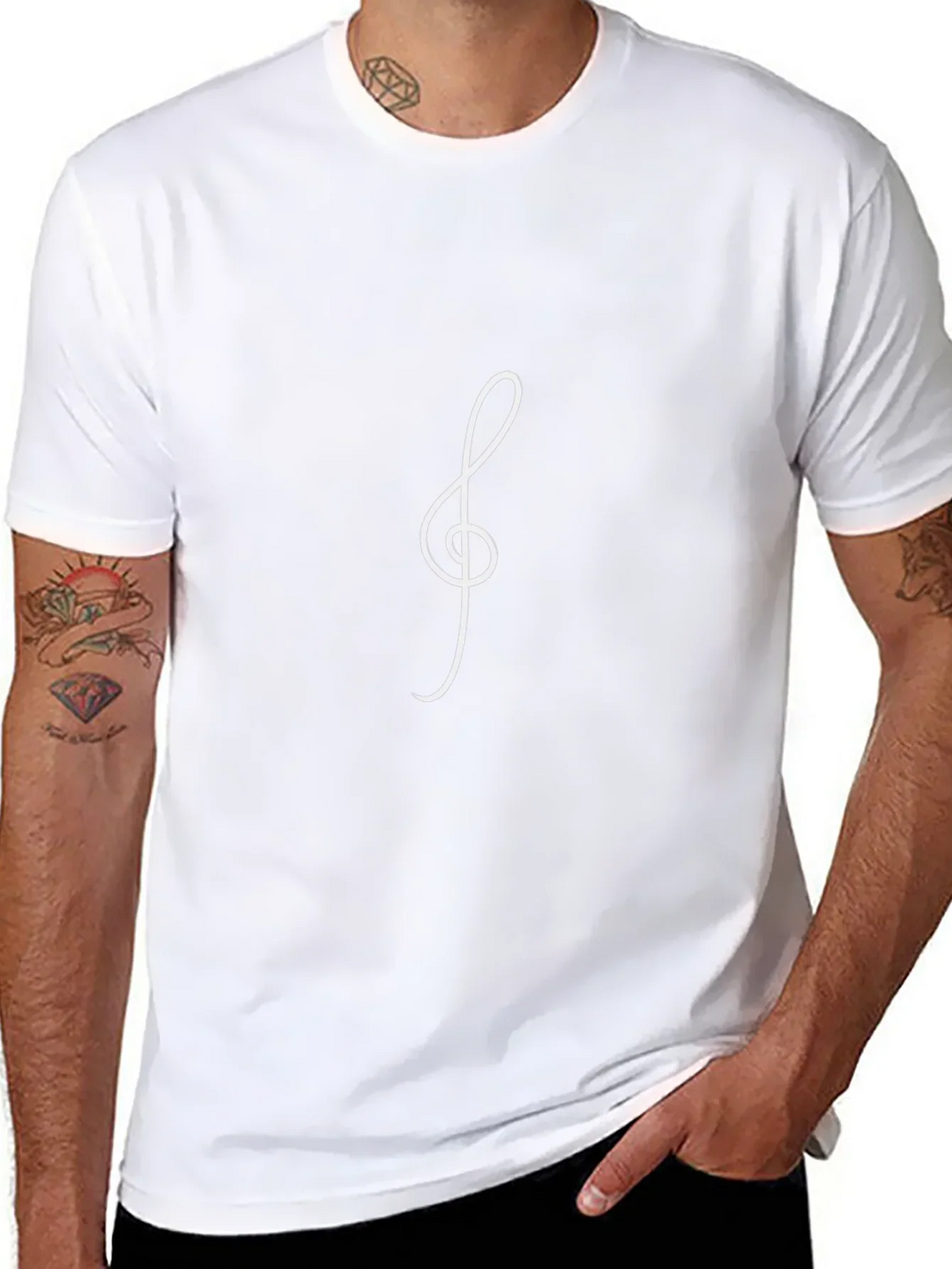 Musical Treble Clef Black T-Shirt