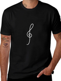 Musical Treble Clef Black T-Shirt