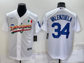 Men's Los Angeles Dodgers Fernando Valenzuela White Stitched Jersey