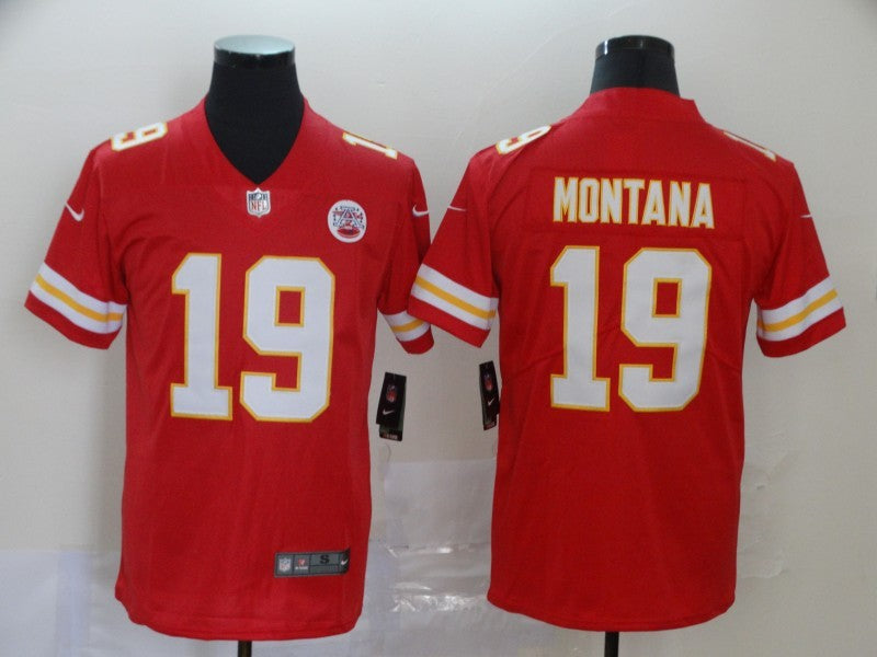 Men's Kansas City Chiefs Joe Montana Red Game Player Jersey