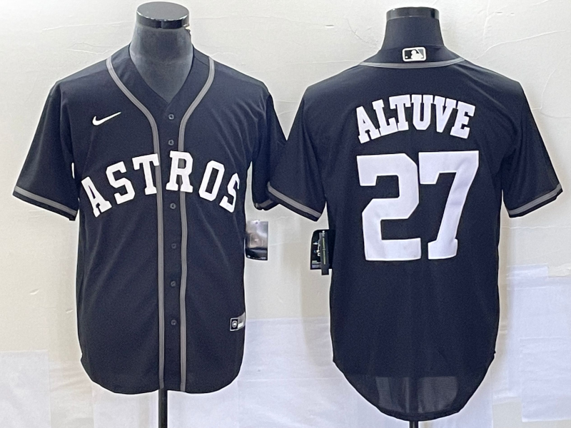 Men's Houston Astros Jose Altuve Black Replica Team Jersey