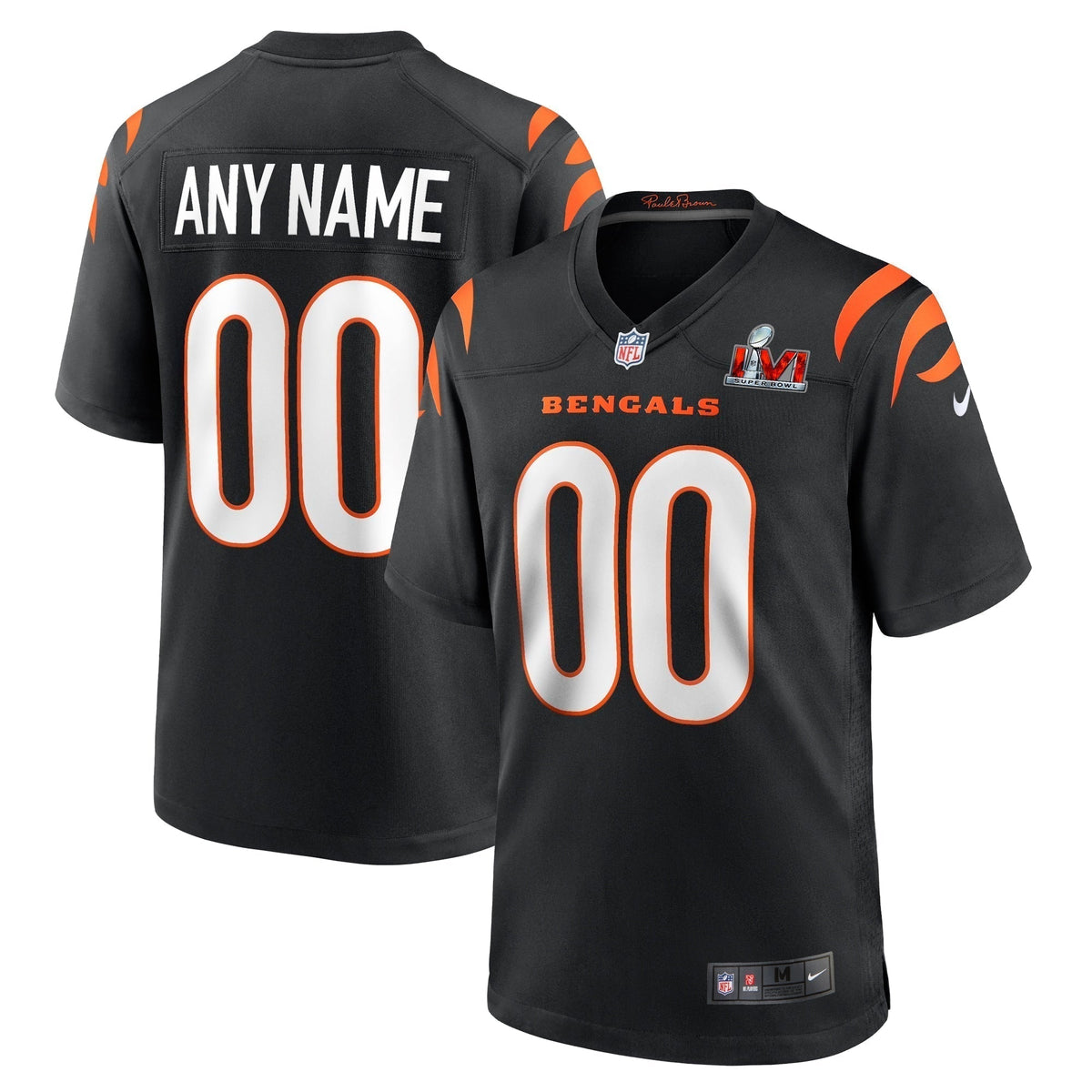 Cincinnati Bengals  Super Bowl LVI Game Custom Jersey - Black