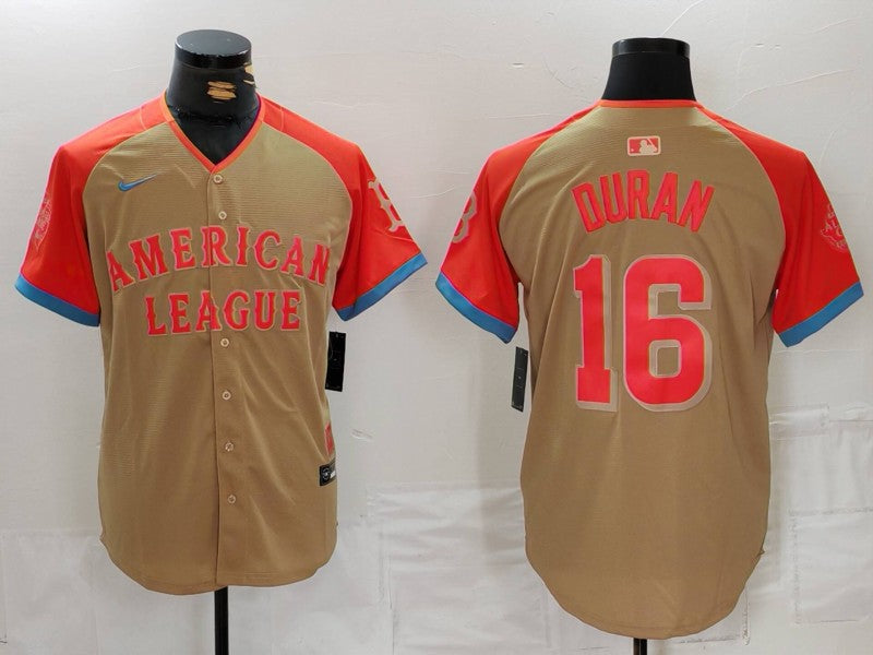 Men's American League Jarren Duran #16 Cream 2024  All-Star Game Limited Player Jersey1
