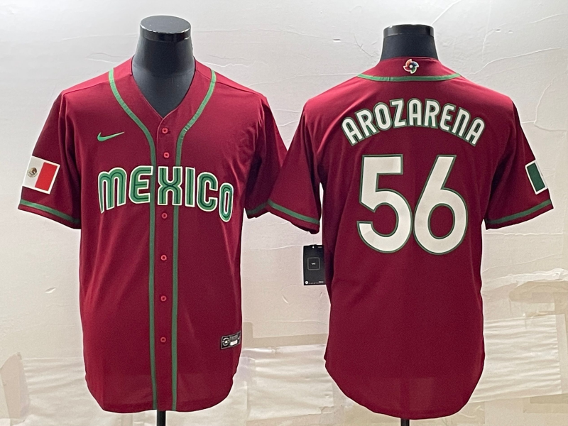 Men's 2023 World Baseball Classic Randy Arozarena Mexico Red Jersey