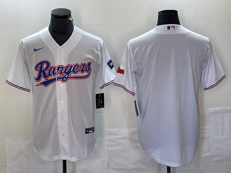 Men's Texas Rangers White Home Blank Replica Jersey1