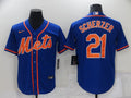 Men's New York Mets Max Scherzer Blue Replica Baseball Jersey
