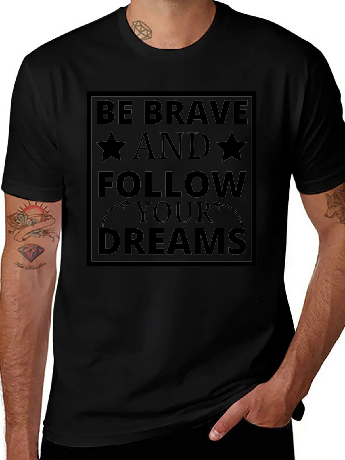 Be Brave Follow Your Dreams Black T-Shirt