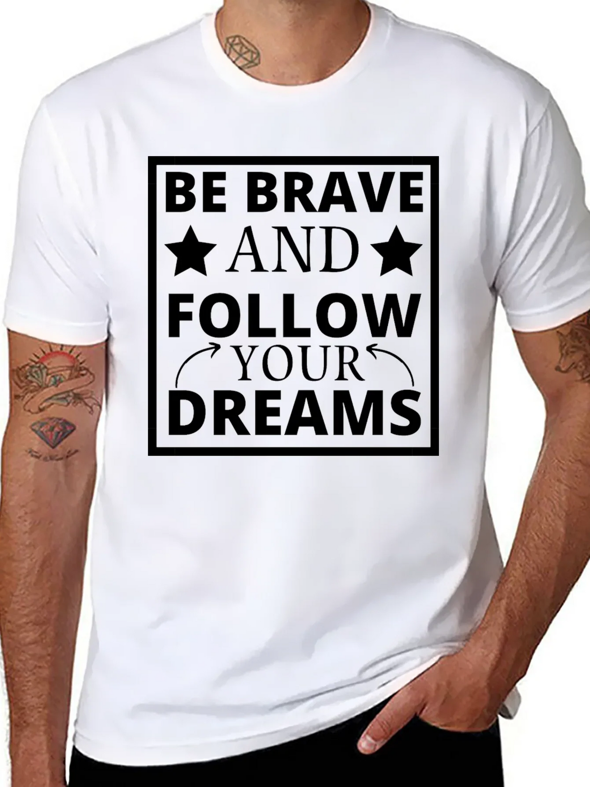 Be Brave Follow Your Dreams Black T-Shirt