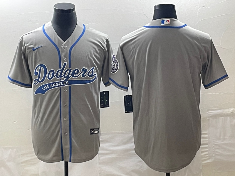 Men's Los Angeles Dodgers Gray Blank Jersey1 Joint Edition