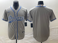 Men's Los Angeles Dodgers1 Gray Blank Jersey Joint Edition