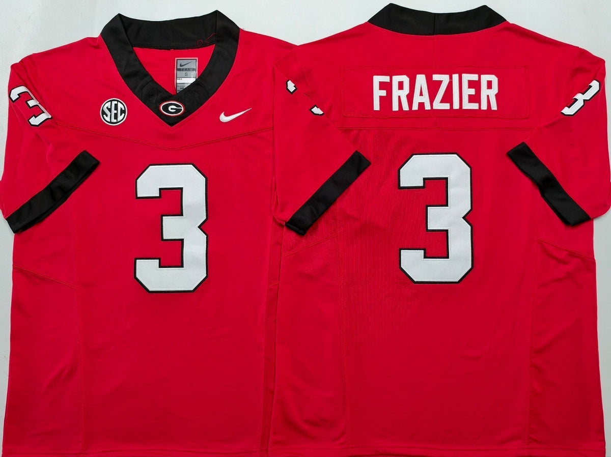 Men's Georgia Bulldogs Nate Frazier #3 Red Player Game Jersey