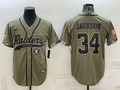 Men's Las Vegas Raiders Bo Jackson Olive 2022 Salute To Service Limited Jersey Joint Edition