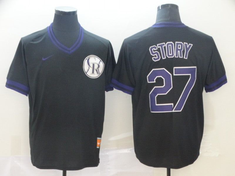 Men's Colorado Rockies Trevor Story Black Replica Baseball Jersey