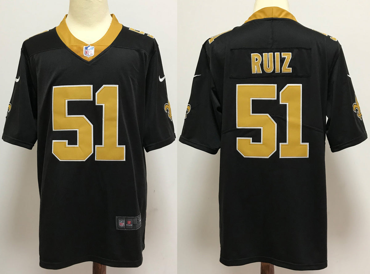 Men's New Orleans Saints Cesar Ruiz Black Game Jersey