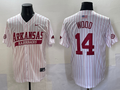 Men's Arkansas Razorbacks Gage Wood White Replica Player Jersey