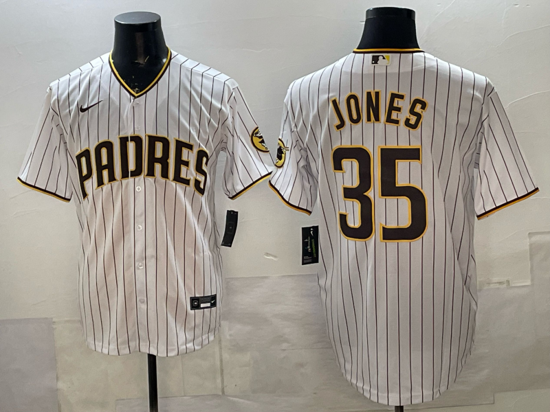 Men's San Diego Padres Drew Jones #35 White Home Limited Player Jersey