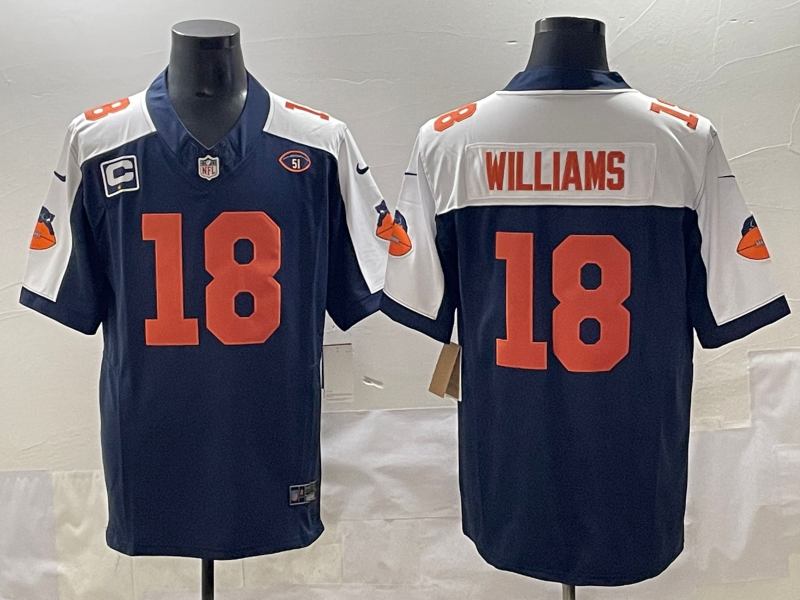 Men's Chicago Bears Caleb Williams #18 Navy Game Player Jersey