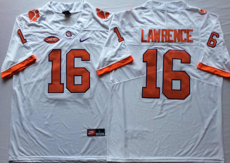 Men's Clemson Tigers Trevor Lawrence White Game Jersey