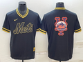 Men's New York Mets1 Black Replica Player Jersey