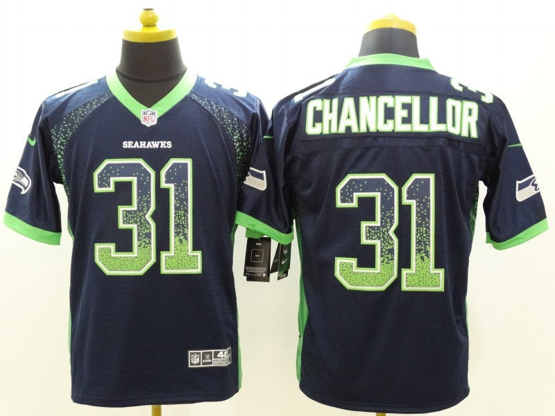 Men's Seattle Seahawks Kam Chancellor #31 Navy Game Jersey1