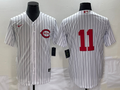 Men's Cincinnati Reds Barry Larkin #11 White 2022  at Field of Dreams Game Authentic Player Jersey1