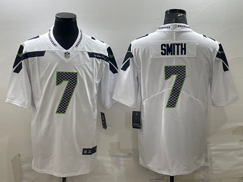 Men's Seattle Seahawks Geno Smith White Game Jersey