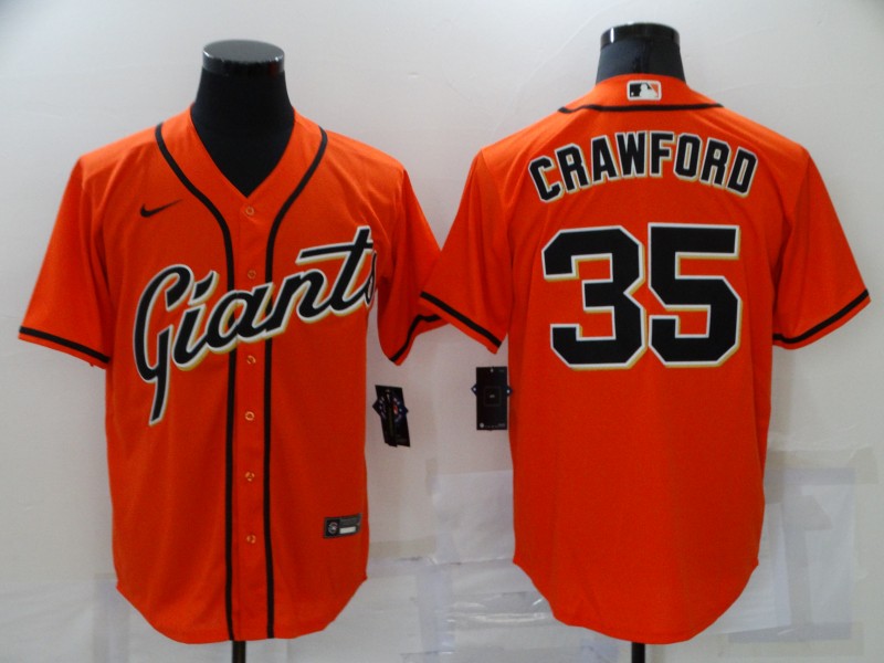 Men's San Francisco Giants Brandon Crawford Orange Replica Baseball Jersey