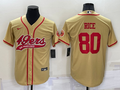Men's San Francisco 49ers Jerry Rice Gold Game Jersey Joint Edition