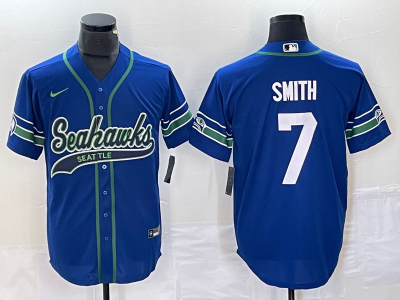 Men's Seattle Seahawks Geno Smith Royal Alternate Legend Player Jersey Joint Edition