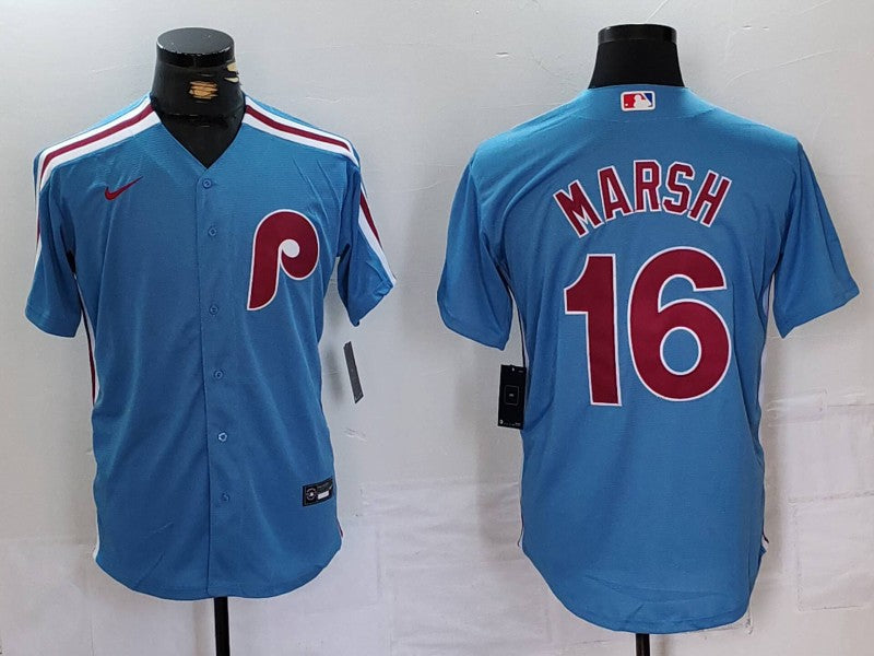 Men's Philadelphia Phillies Brandon Marsh Light Blue Alternate Limited Jersey