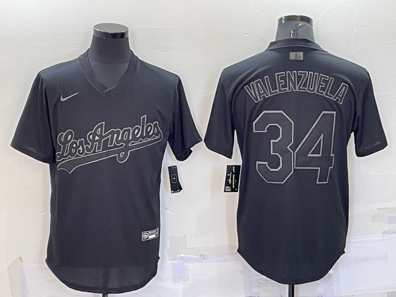 Men's Los Angeles Dodgers Fernando Valenzuela Black Alternate Game Jersey