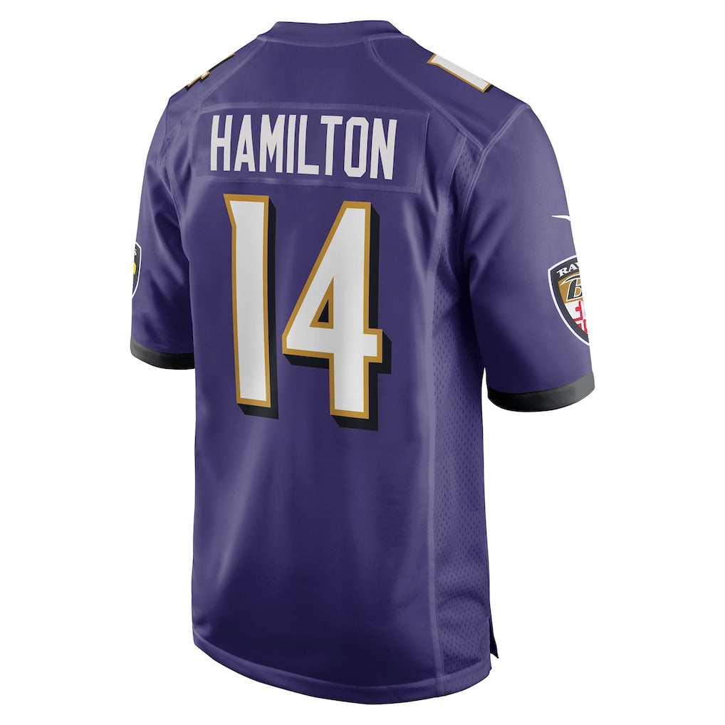 B.Ravens #14 Kyle Hamilton Purple Player Game Jersey
