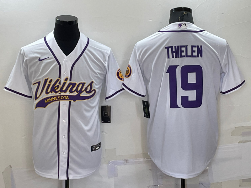 Men's Minnesota Vikings Adam Thielen White Game Jersey Joint Edition