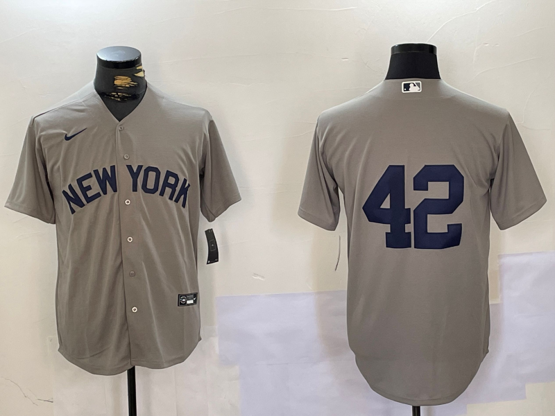 Men's New York Yankees Gray Road 2024 Jackie Robinson Day Elite Jersey