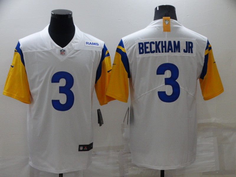 Men's Los Angeles Rams Odell Beckham Jr. #3 White Game Jersey1