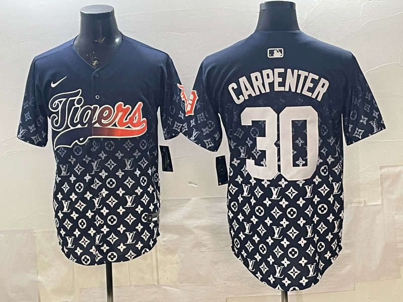 Men's Detroit Tigers Kerry Carpenter Navy Game Player Jersey
