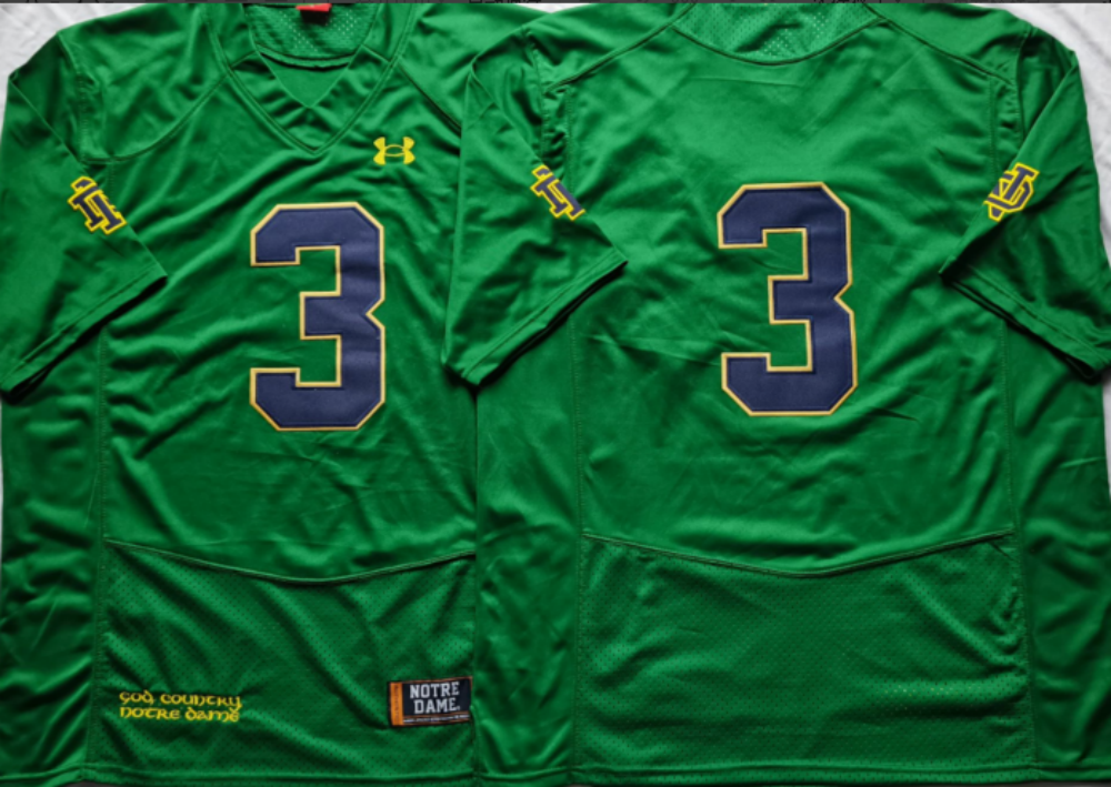 Men's Notre Dame Fighting Irish Joe Montana Green Player Game Jersey