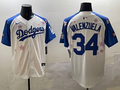 Men's Los Angeles Dodgers1 Fernando Valenzuela White Game Jersey